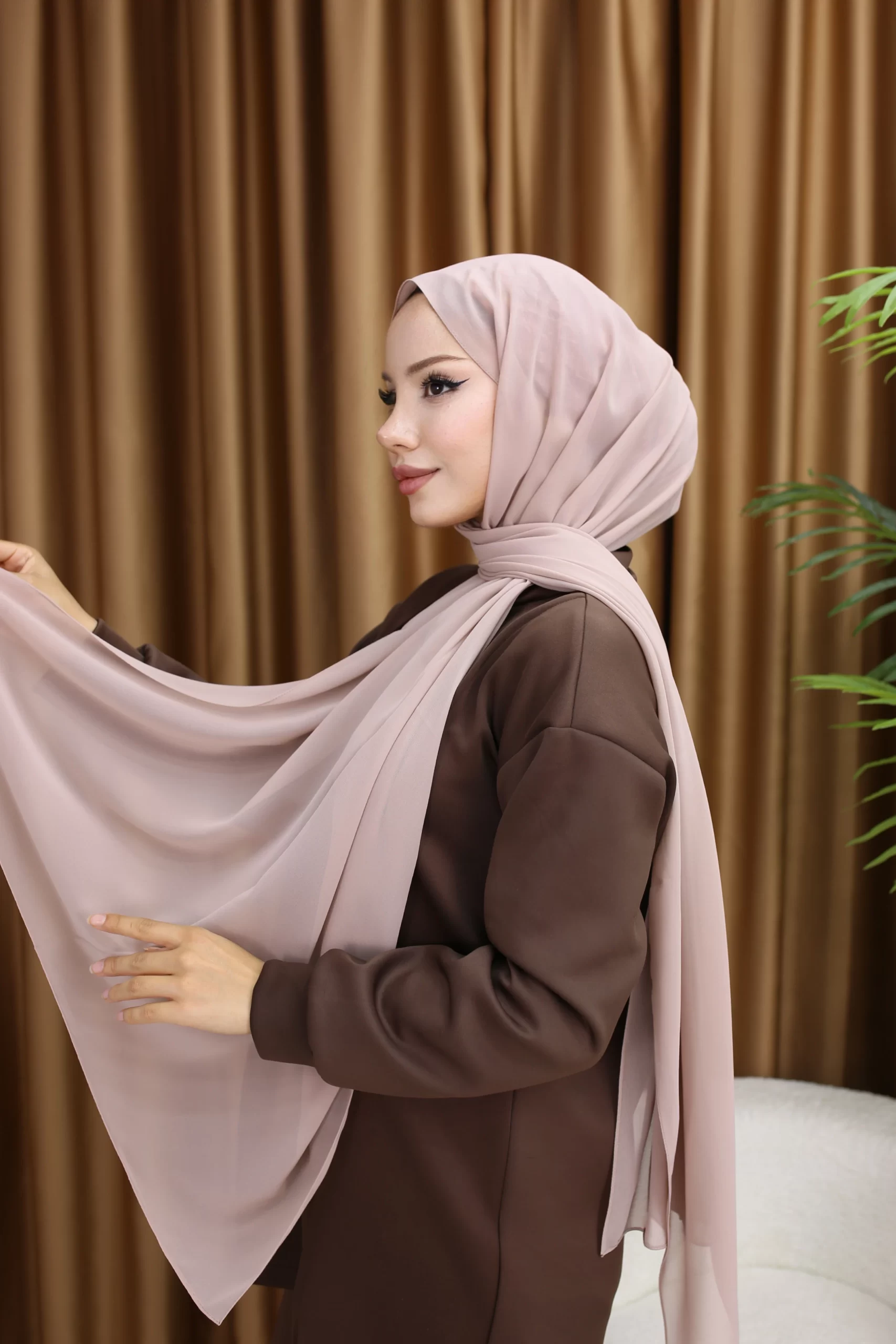 Premium Chiffon Hijab - Rose lilas