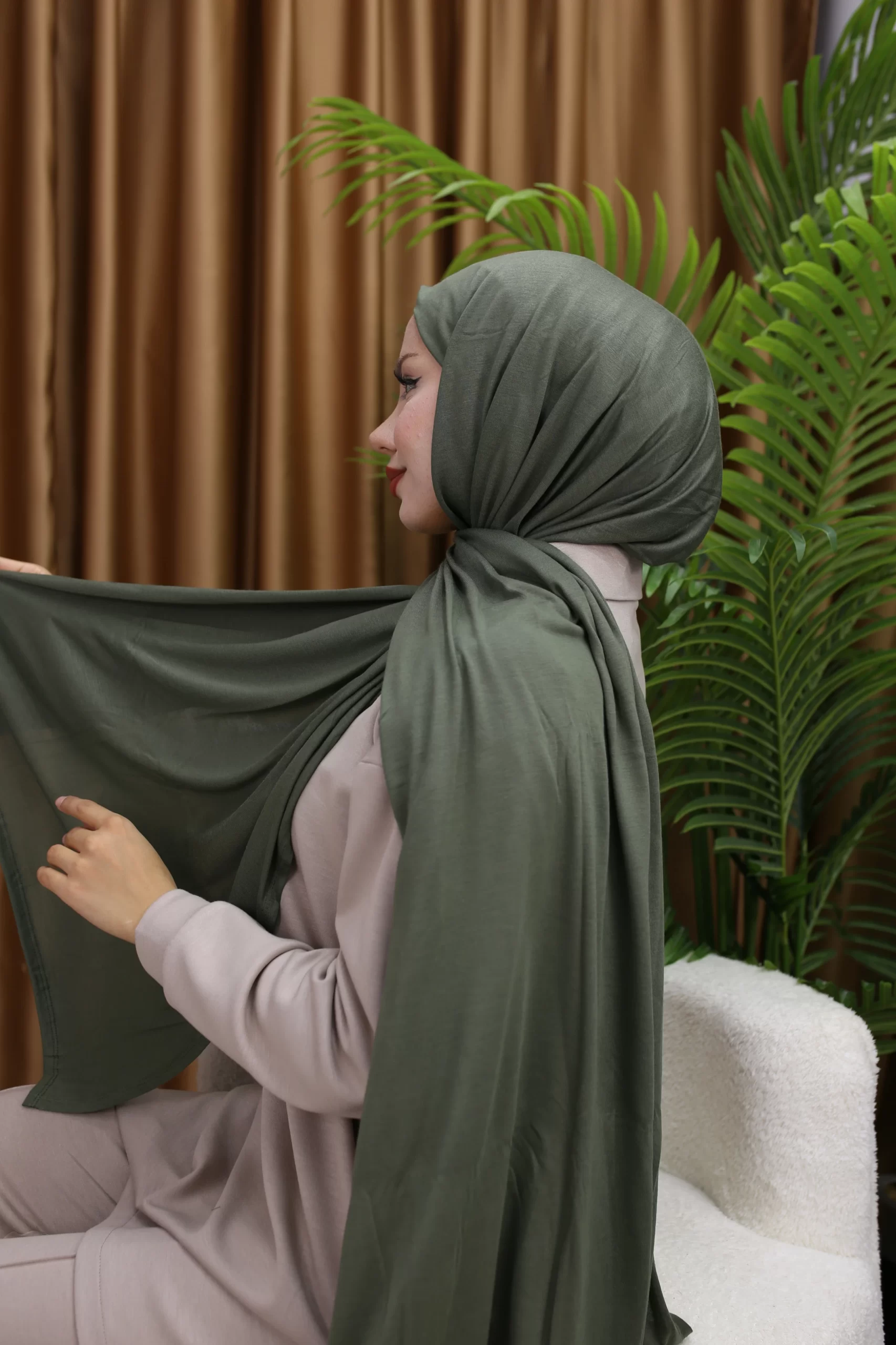 PREMIUM JERSEY HIJAB - Olive Green