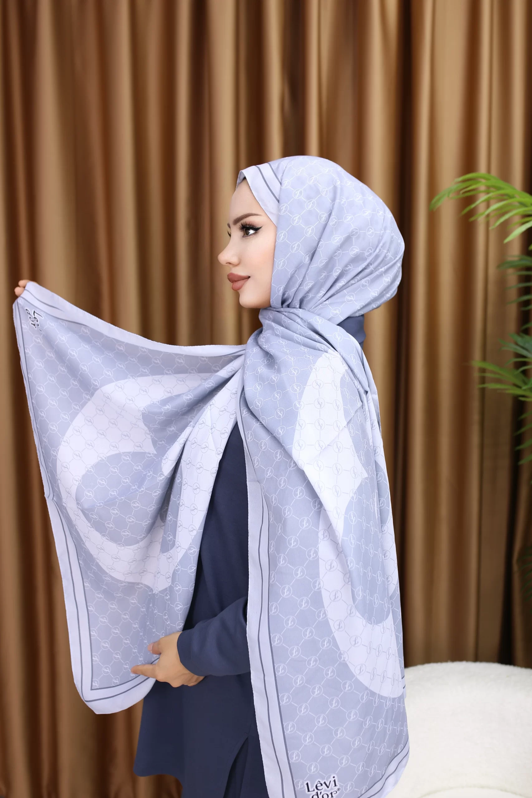 Premium Printed Chiffon - Nautical Blue