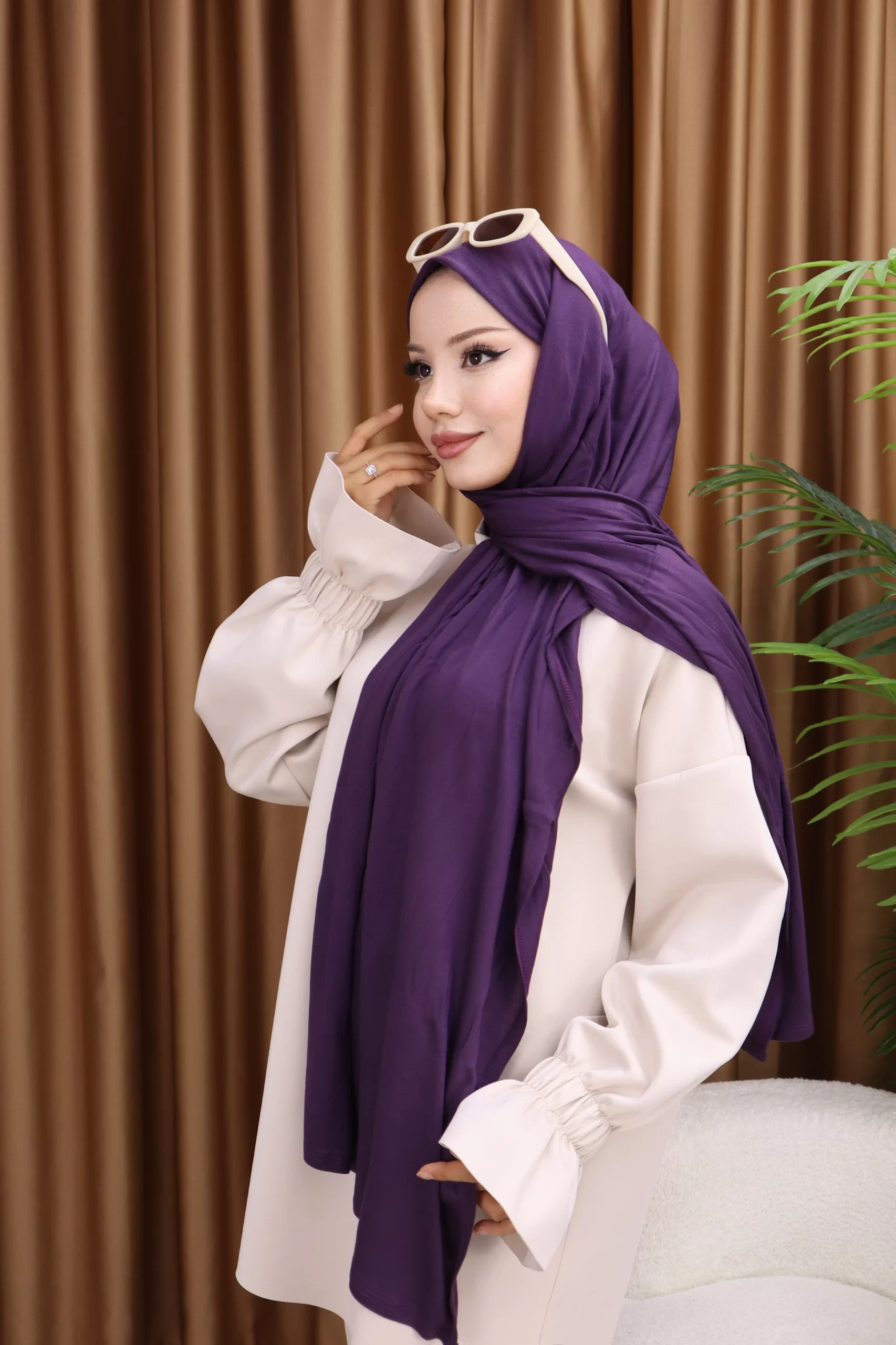 PREMIUM JERSEY HIJAB - Eggplant
