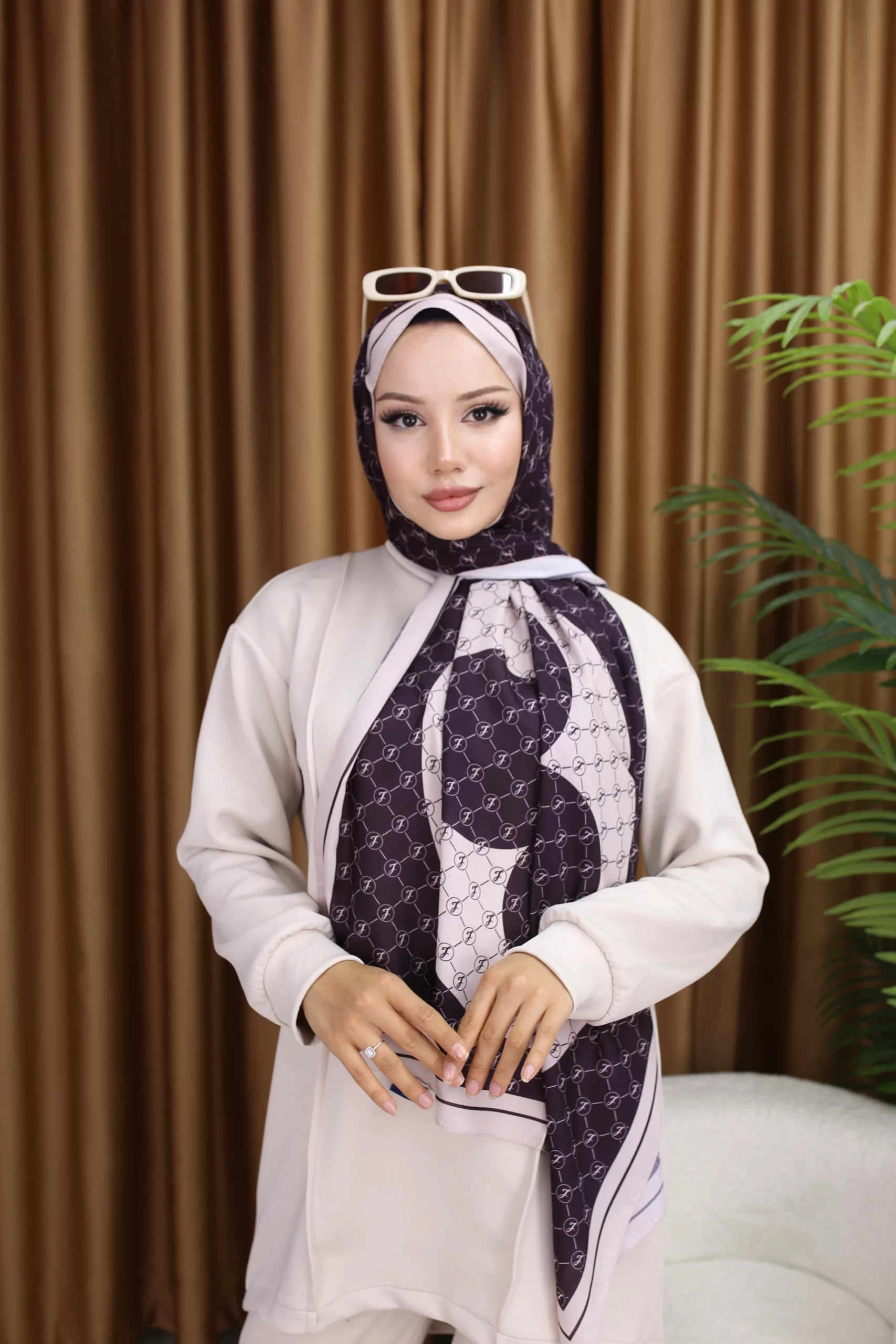 Premium Printed Chiffon - Plum