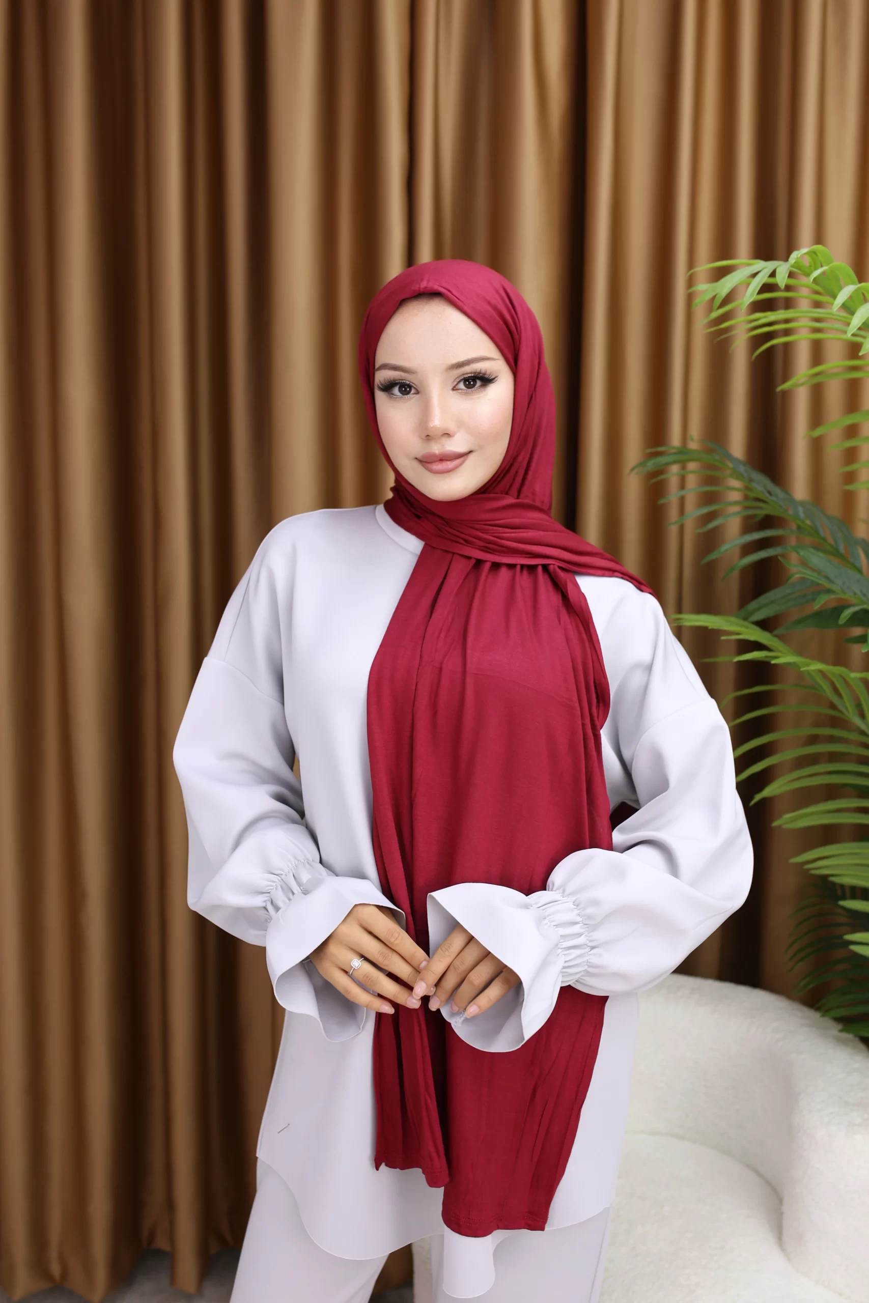 PREMIUM JERSEY HIJAB - Cherry