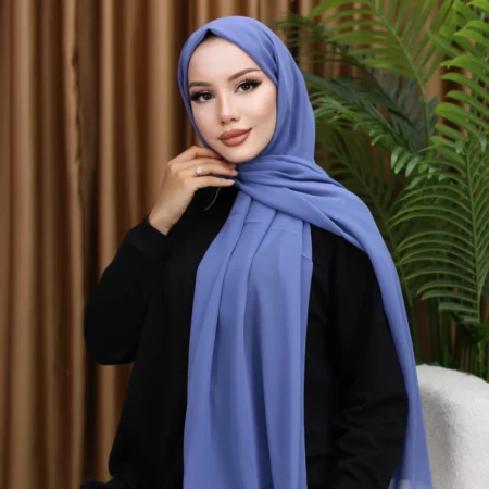 Premium Chiffon Hijab - Bleu charrette
