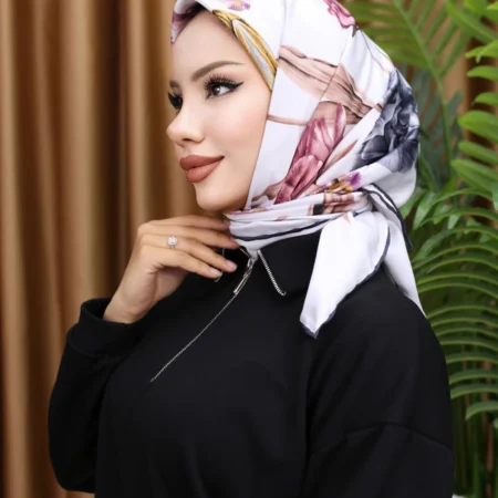 Silk Square Scarf - Light Blue