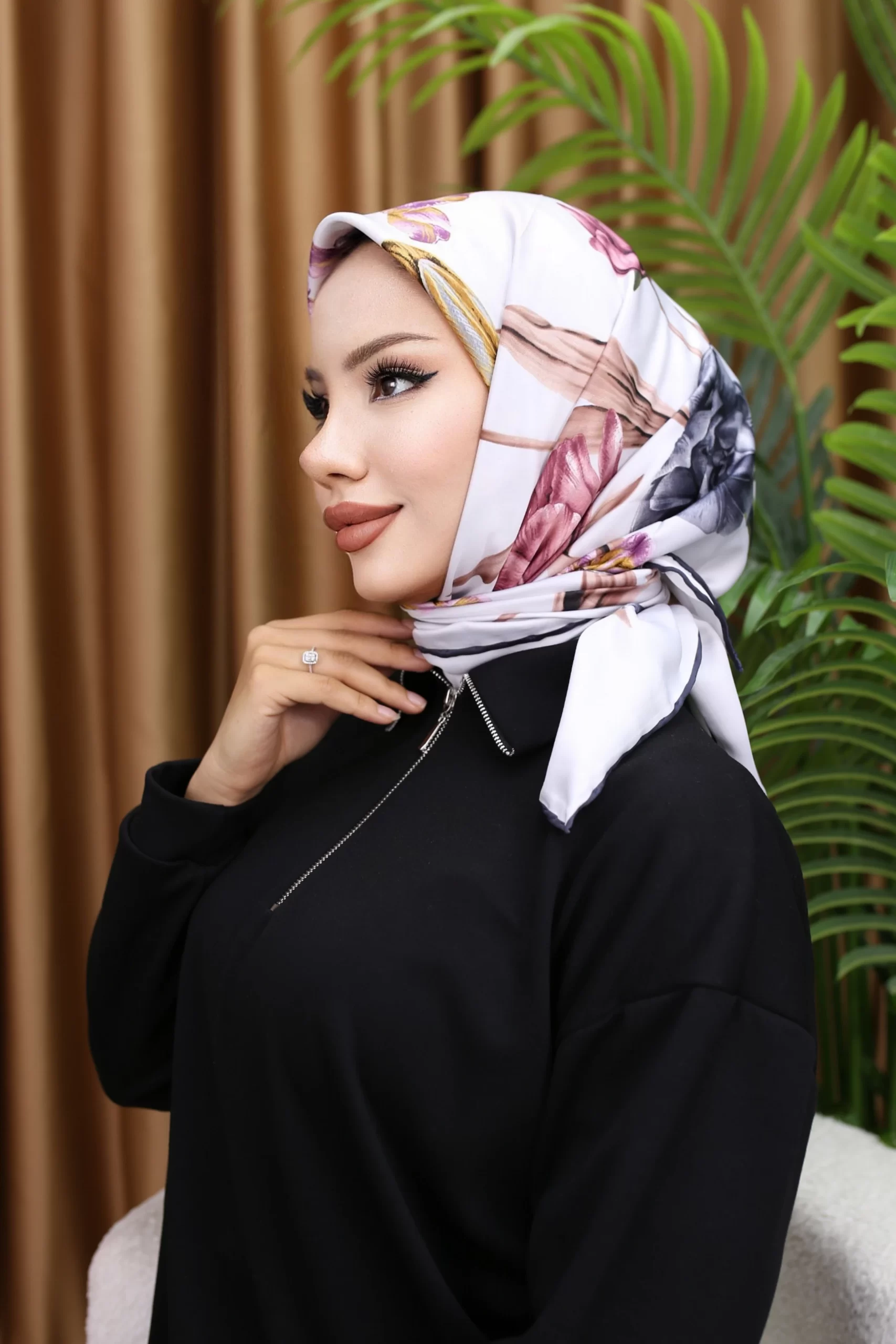 Silk Square Scarf - Light Blue