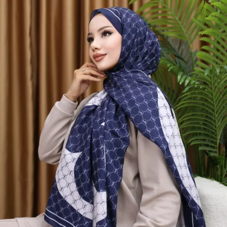 Premium Printed Chiffon - Levidor Blue