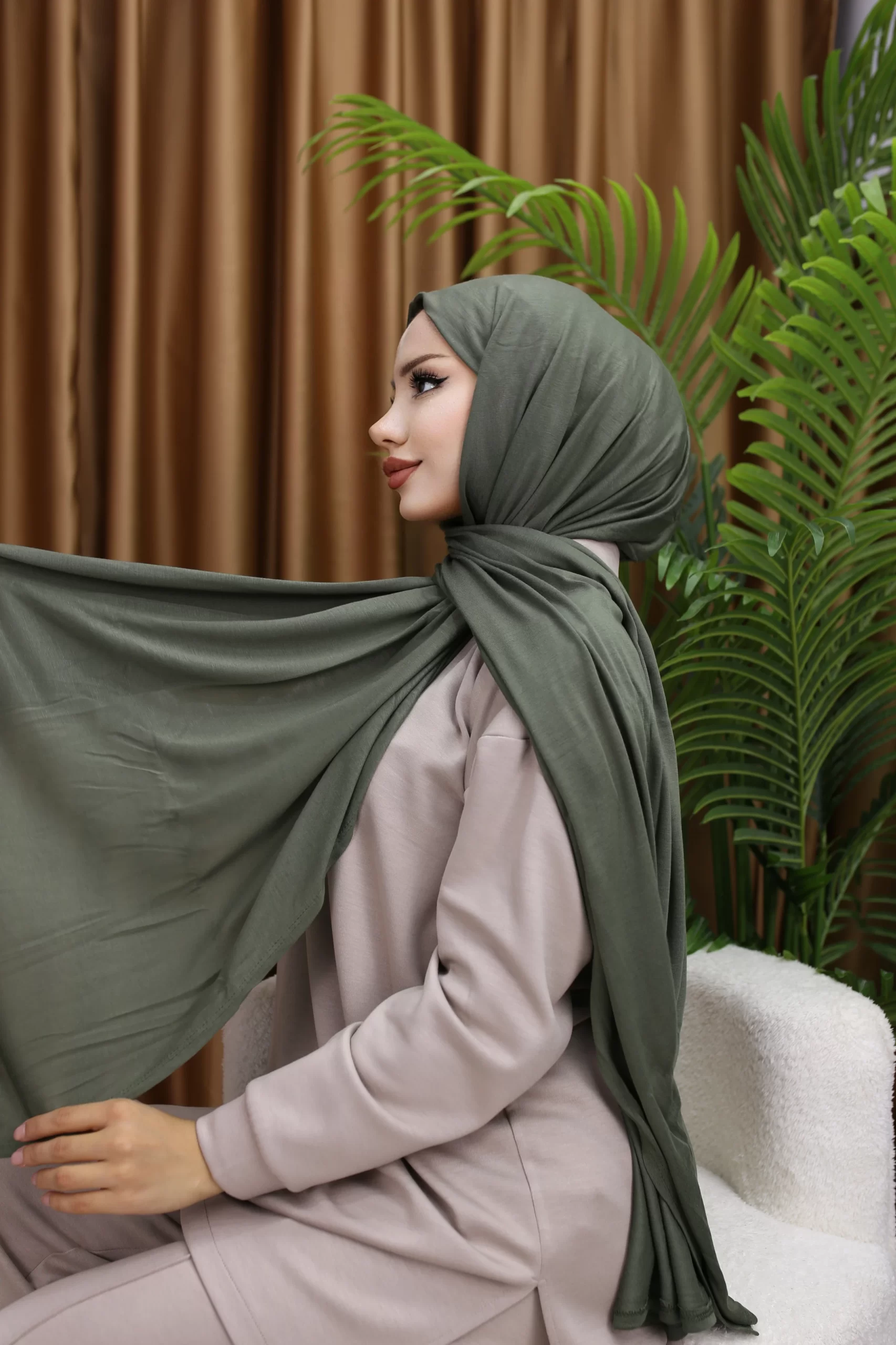 PREMIUM JERSEY HIJAB - Olive Green