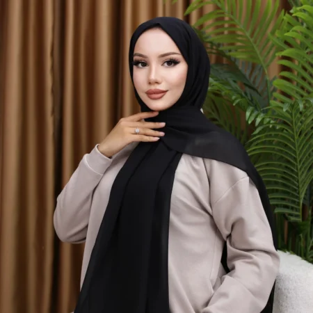 Premium Chiffon Hijab - Black