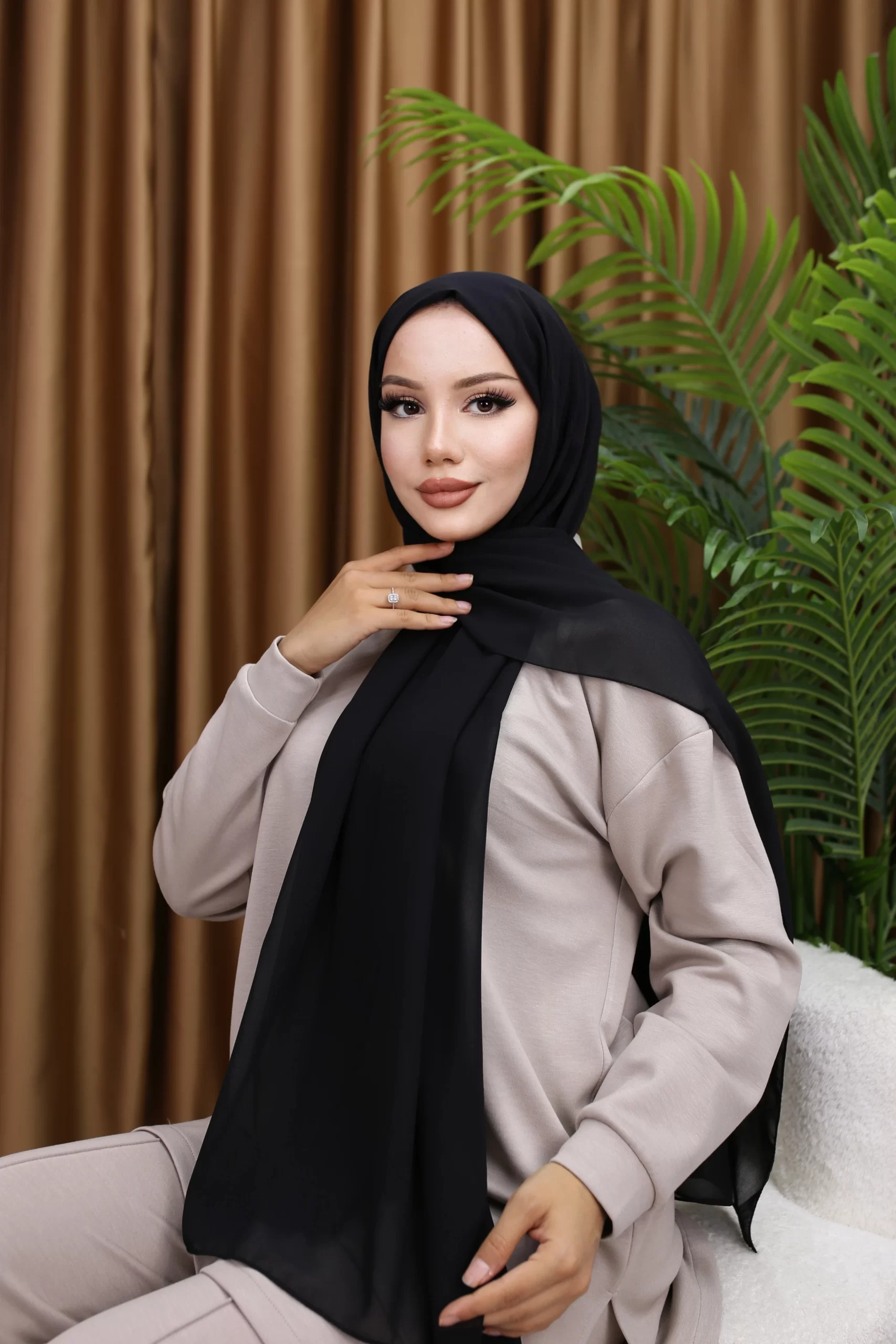 Premium Chiffon Hijab - Black