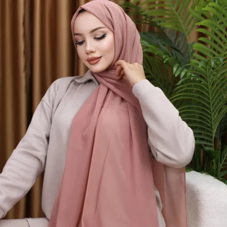 Premium Chiffon Hijab - Bois rose