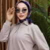 Silk Square Scarf - Navy Blue
