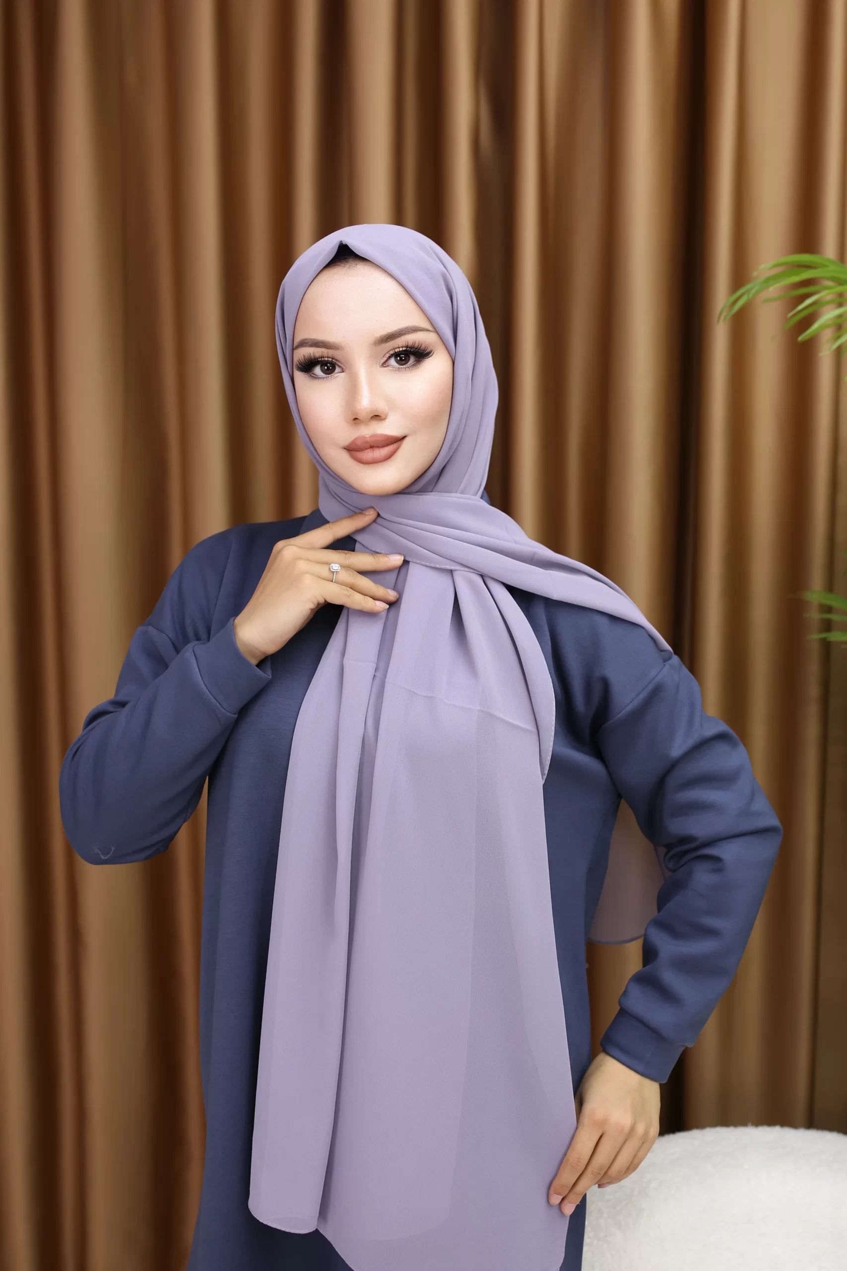Premium Chiffon Hijab - Dusty Lilac